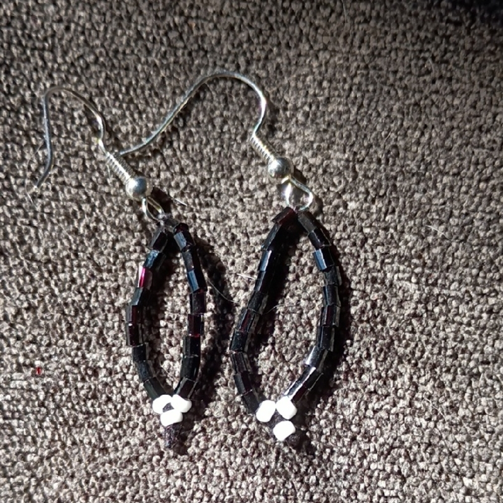 Elegant Black Beaded Earrings